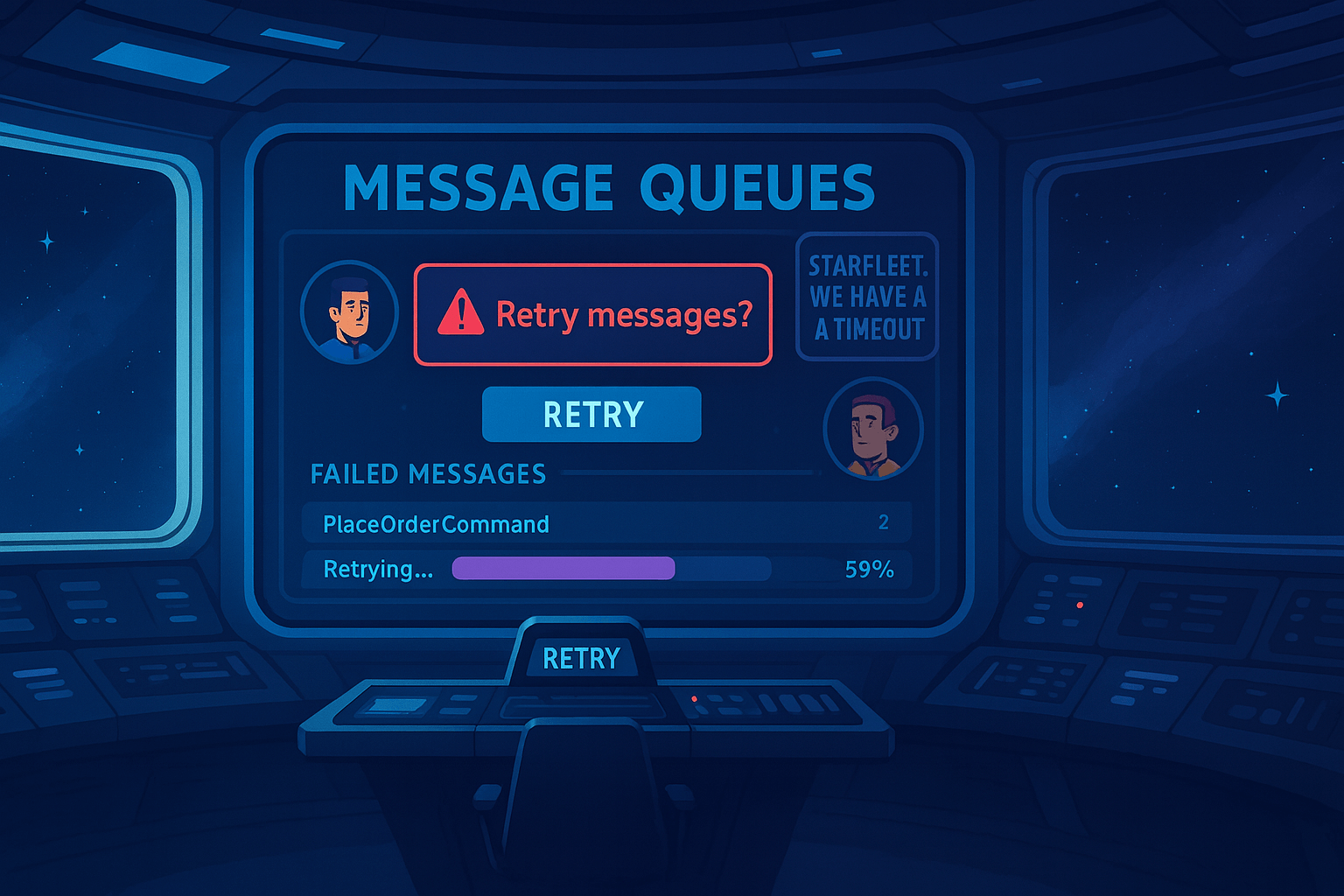 Screen on the Star Trek Enterprise providing an imagined futuristic view of ServicePulse